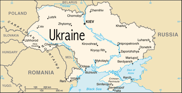 Mapa de Ukraine - Impresin para una lectura fciling.